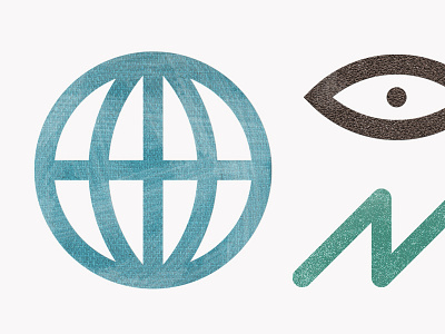 Textured Icons eye globe graphics icon icons logos process texture world