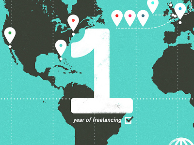 1 Year of Freelance! 1 year birthday clients freelance illustration map