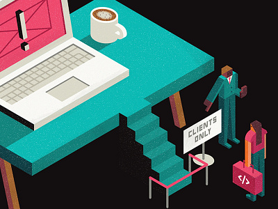 net Magazine issue 187 client clients from hell coffee desk illustration isometric laptop net mag web design
