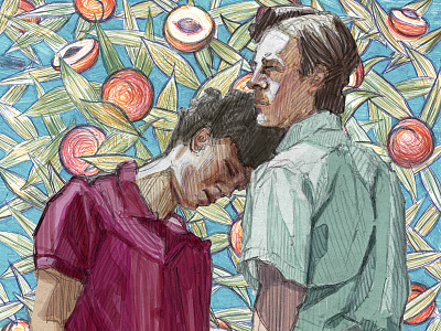 Call Me by Your Name digital color editorial illustration film hand drawn illustration movies pencil