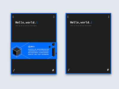 Helloworld blue code color notebook typography