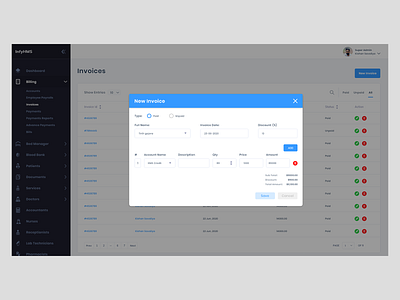 invoice popup design ui ux web