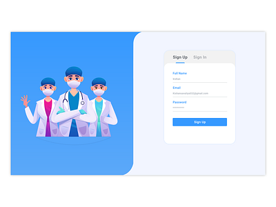 hospital sign up design flat ui ux web