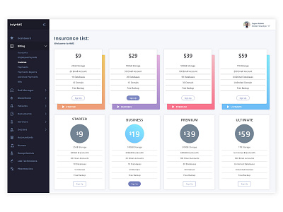 price list design flat ui ux web