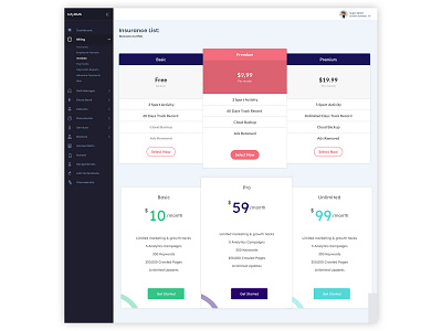 insurance list design ui ux web