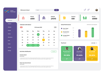 school managment design ui ux web