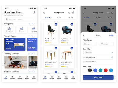 furniture app branding design flat ui ui design ui kit ui ux ux web