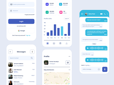 Chat app UI app branding design flat ui ui design ui kit ui ux ux web webdesign