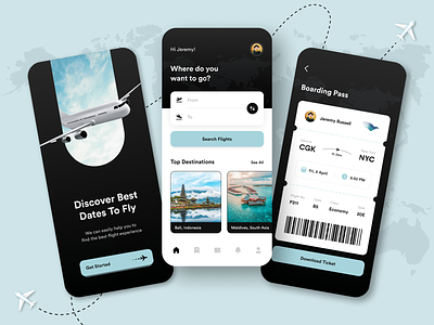 Plane Ticket Book android appdesign design flat illustration ios mobile design ui ui design ui ux ux web