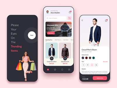 E-Commerce App Design appui design ecommerce homescreen intro shoppingapp ui ui ux uidesign uiuxdesign