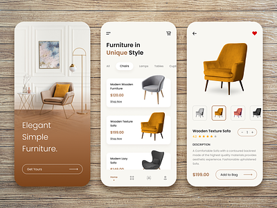 Furniture Shop App Design app app ui design design ecommerceappui furnitureapp graphic design shoppingapp ui ui design ux