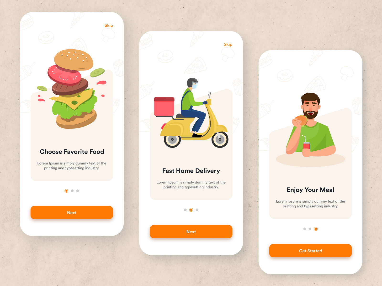 Food Delivery App - Onboarding by InfyOm Technologies on Dribbble