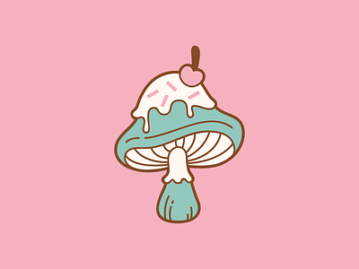 Shroom Sundae ice cream illustration mushroom shroom sticker sundae