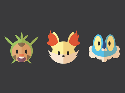 Gen VI Starter Icons chespin fennekin froakie icon pokemon