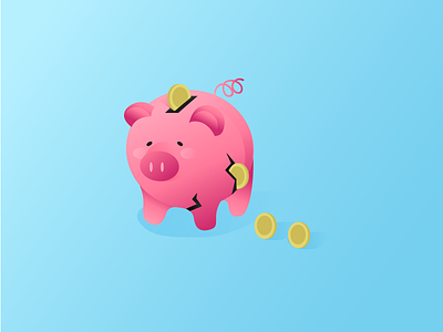 Broken Piggy Bank bank broken coin icon money pig piggy
