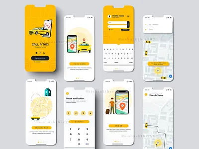 CALL A TAXI | Mobile App Design app branding mobileapp transportapp ui userexprience ux websit