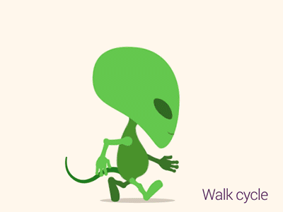 Alien walk cycle alien animation character duduf ik flat ik motion rig