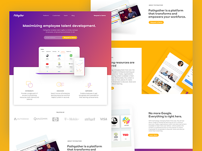Pathgather Pitch scrolled app contrast design icon illustration landing page product design ui ux website