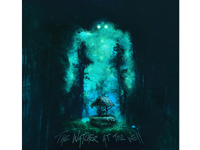 The Watcher at the Well album art album cover creature forest magical mystical nature night stars water well woods