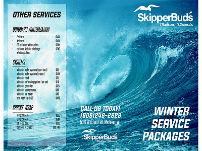 Winter Service Trifold Brochure (outer) adobe booklet brochure indesign layout marketing nautical print sales trifold water wave