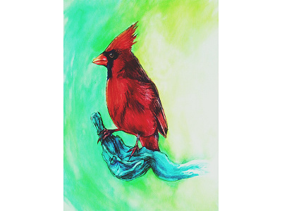 Cardinal birds cardinal watercolor watercolor and ink