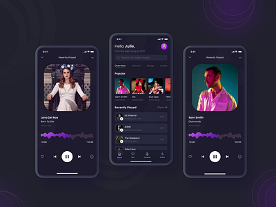 Music Player design music app ui uidesign ux