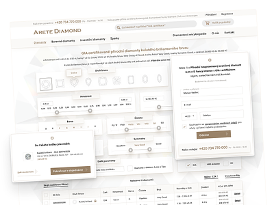 E-commerce website aretediamond.cz UI design