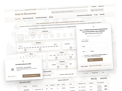 E-commerce website aretediamond.cz UI design