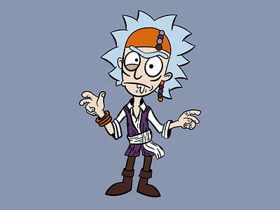 Rick Sparrow character design illustration vector art