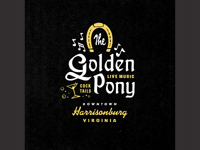 The Golden Pony branding design illustration logo typography vector vintage vintage badge