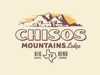 Chisos Mountains Lodge badge badge logo branding design illustration logo vintage vintage font vintage illustration
