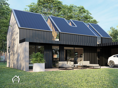 MODERN BARN - exterior 3d architecture design exterior garden house luxury modern study visualization