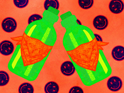 BANDANA bottlechallenge illustration пляшкачелендж