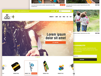 NIMBY homepage design [WIP] bright ecommerce fun hover playful shopify slider