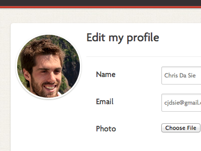 Edit Profile Page