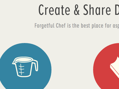 Forgetful Chef Homepage circles homepage web app