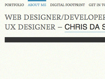 Personal Site - Menu futura livory menu personal typography
