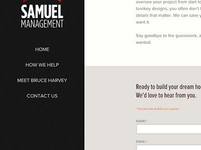 Management site - WIP clean form responsive vertical navigation