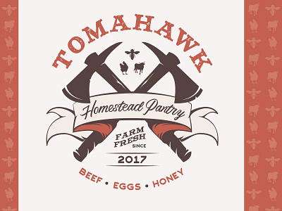 Tomahawk Homestead Pantry Logo/Branding Design bee beef brand design branding design eggs homestead honey icon illustration illustrator label design logo logo design vector