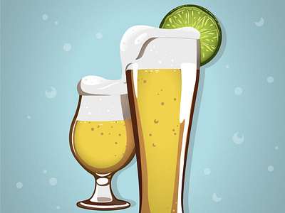 Ale Illustration & Poster Design ale art beer beverage design drink glass illustration illustrator lime poster vector