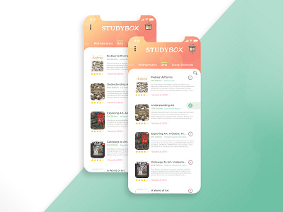 StudyBox App UI adobe xd app books bookstore design mobile school shop ui ux