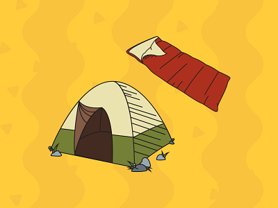 Camping Pack Illustrations - Rest camping design flat illustration illustrator nature outline tent vector