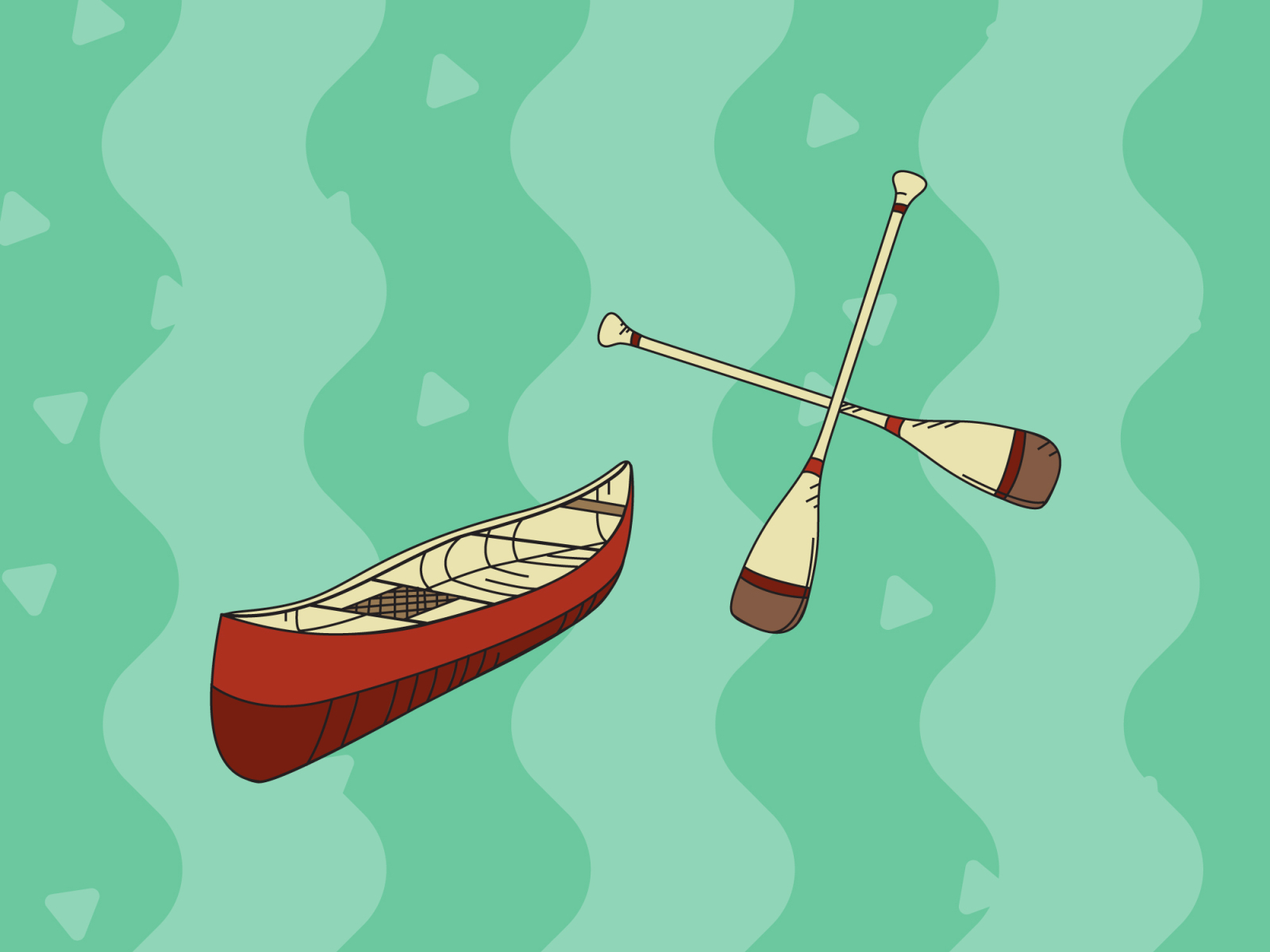 Camping Pack Illustrations - Canoe by The Abear Creative on Dribbble