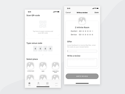 iPhone X Catering App Wireframes