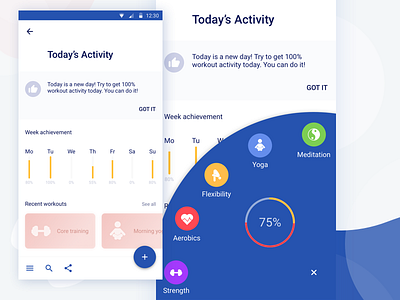 Workout Tracker Android activity android app app design bottom navigation fab flat material mobile ui ux workout tracker