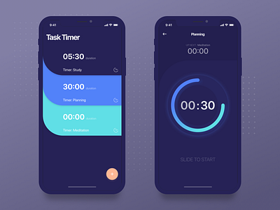 Timer App - IOS app app design clean design flat interface interface design ios iphone iphone x list material mobile sketch timer ui ux