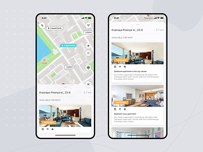 Apartment Sharing - IOS App app app design design flat interface interface design ios iphone iphone x list location map material mobile rent service sharing sketch ui ux