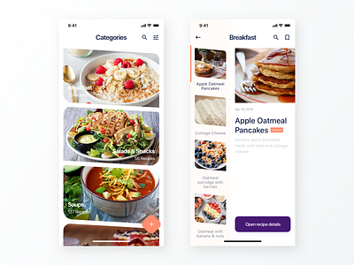 Avocado - Colourful App Concept android android app app design avocado cards clean flat interface interface design ios list material mobile preview recipe recipe app sketch ui ui design ux