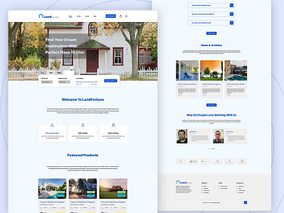 LandFortune Landing Page commercial place graphic design home land landing page office real estate ui design ux design webdesign