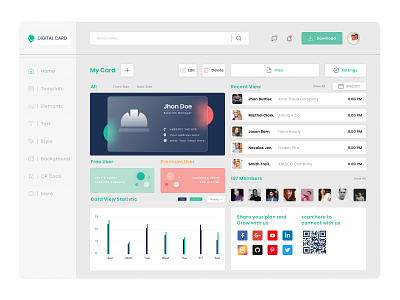 Digital Business Card Dashboard